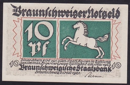 ALMANYA 10 PFENNİNG NOTGELD 1923 ÇİL