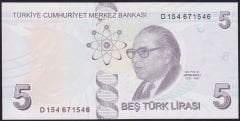 9.Emisyon 4.Tertip 5 Lira D154 671546 Çil