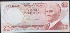 6.Emisyon 4.Tertip 20 Lira I63 643818 Ççt Çilaltı