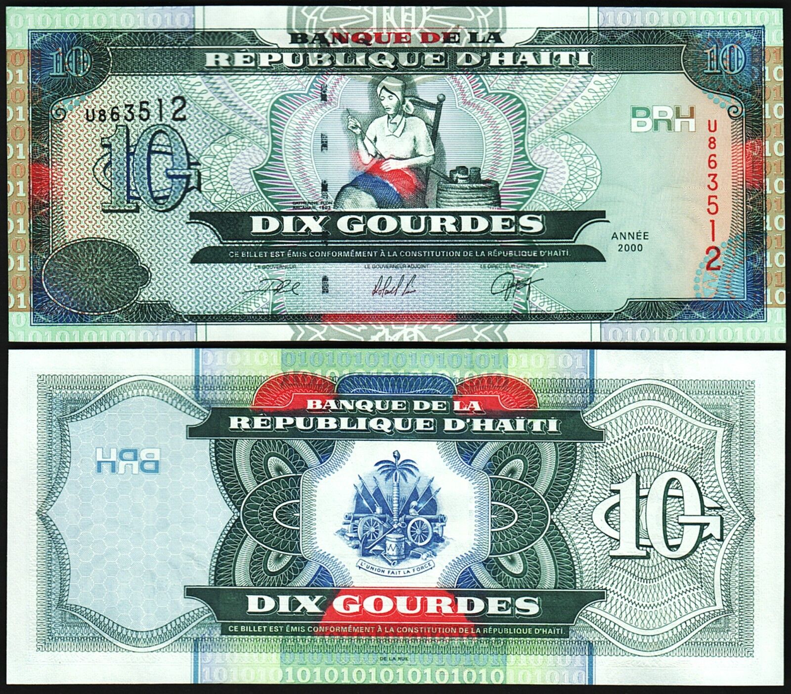 Haiti 10 Gourdes 2000 Çil Pick 265a