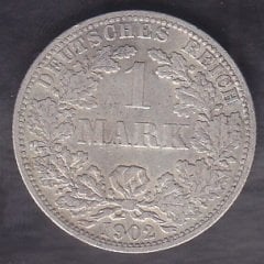 ALMANYA 1 MARK 1902 F GÜMÜŞ eski para fiyatları