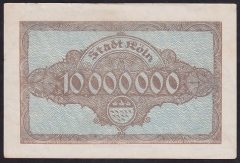 ALMANYA 10 MİLYON MARK 1923 ÇİLALTI ÇİL - KÖLN
