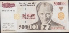 7.Emisyon 5 000 000 Lira I85 747624 Çok Temiz+