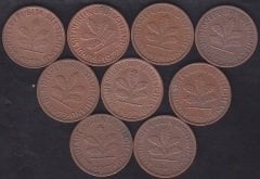 ALMANYA 1 FENİK 1970-71-72-74-75-76-77-78-79 YILLARI 9'LU LOT