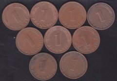 ALMANYA 1 FENİK 1970-71-72-74-75-76-77-78-79 YILLARI 9'LU LOT
