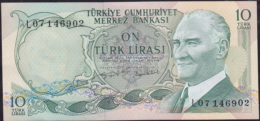 6.Emisyon 2.Tertip 10 Lira L07 146902 Çilaltı Çil
