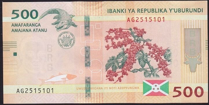 Burundi 500 Frank 2023 Çil