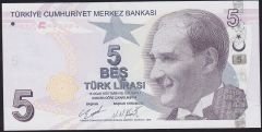9.Emisyon 4.Tertip 5 Lira D153 060706 Çil