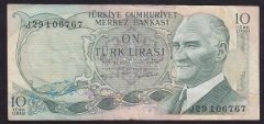 6.EMİSYON 2.TERTİP 10 LİRA J29 106767 TEMİZ