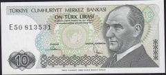 7.Emisyon 2.Tertip 10 Lira E50 813531 Çilaltı