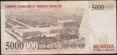 7.Emisyon 5 000 000 Lira E50 173682 Çok Temiz