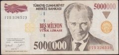 7.Emisyon 5 000 000 Lira I75 326523 Çok Temiz
