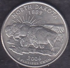 Amerika Çeyrek Dolar 2006 Hatıra North Dakota