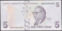 9.Emisyon 2.Tertip 5 Lira B618 504405 Çil Blok Radar