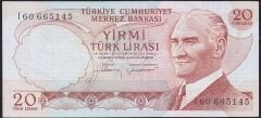 6.Emisyon 4.Tertip 20 Lira I60 665145 Ççt Çilaltı