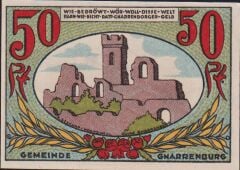 Almanya 50 Pfennig Notgeld 1921 Çil Filigranlı