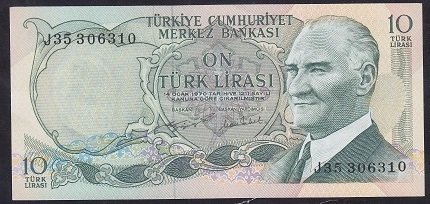 6.EMİSYON 2.TERTİP 10 LİRA J35 306310 ÇİLALTI