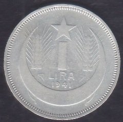 1941 Yılı 1 Lira Çok Temiz + Gümüş
