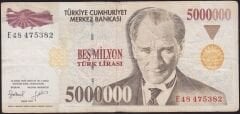 7.Emisyon 5 000 000 Lira E48 475382 Çok Temiz