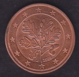 Avrupa 5 Euro Cent 2006J Almanya