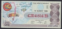 1985 19 ŞUBAT ÇEYREK BİLET K SERİSİ