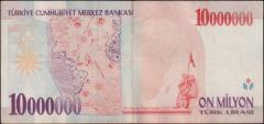 7.Emisyon 10 000 000 Lira D36 937844 Çok Çok Temiz+