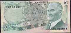 6.Emisyon 2.Tertip 10 Lira L01 017848 Çok Çok Temiz