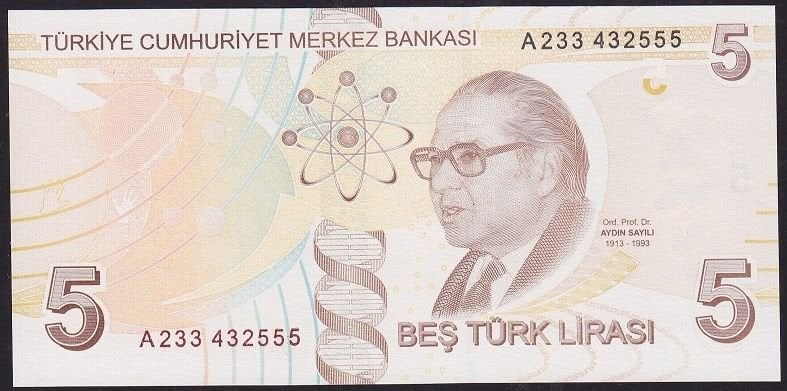 9.Emisyon 1.Tertip 5 Lira A233 432555 Çilaltı Çil