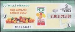2010 19 Ocak Çeyrek Bilet - U Serisi