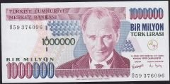 7.Emisyon 3.Tertip 1 000 000 Lira O59 376096 Çil