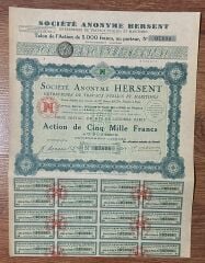 Hisse Senedi - HERSENT 1939 ( 34 X 25 cm )