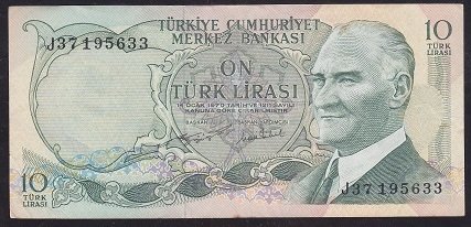 6.EMİSYON 2.TERTİP 10 LİRA J37 195633 ÇOK TEMİZ + eski kağıt para fiyatları