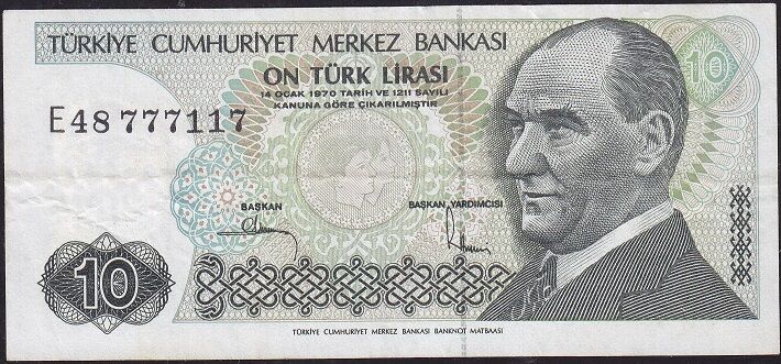 7.Emisyon 2.Tertip 10 Lira E48 777117 Çok Temiz