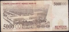 7.Emisyon 5 000 000 Lira E47 144555 Çok Temiz