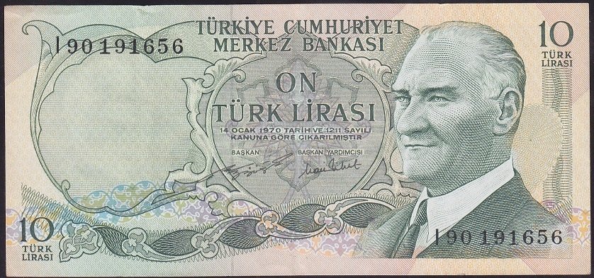 6.EMİSYON 2.TERTİP 10 LİRA I90 191656 ÇÇT +