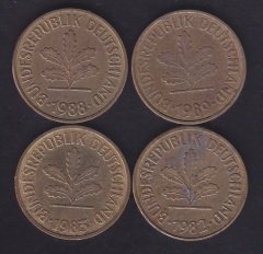 ALMANYA 5 FENİK 1982-83-88-89 YILLARI ( 4 ADET LOT)