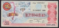 1985 19 ŞUBAT YARIM BİLET Y SERİSİ