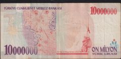 7.Emisyon 10 000 000 Lira A01 524663 Çok Temiz+