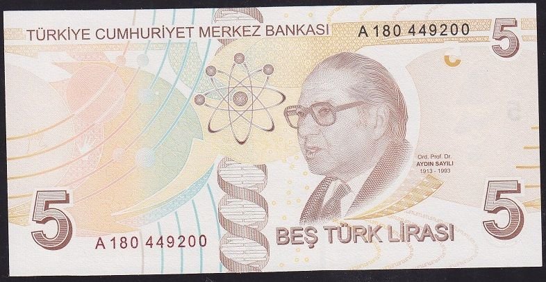 9.Emisyon 1.Tertip 5 Lira A180 449200 Çil