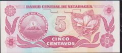 Nikaragua 5 Centavos 1991 Çil Pick 168a (AA) ( 555 )