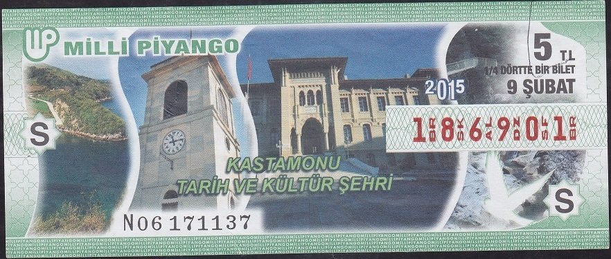 2015 9 Şubat Çeyrek Bilet - S Serisi