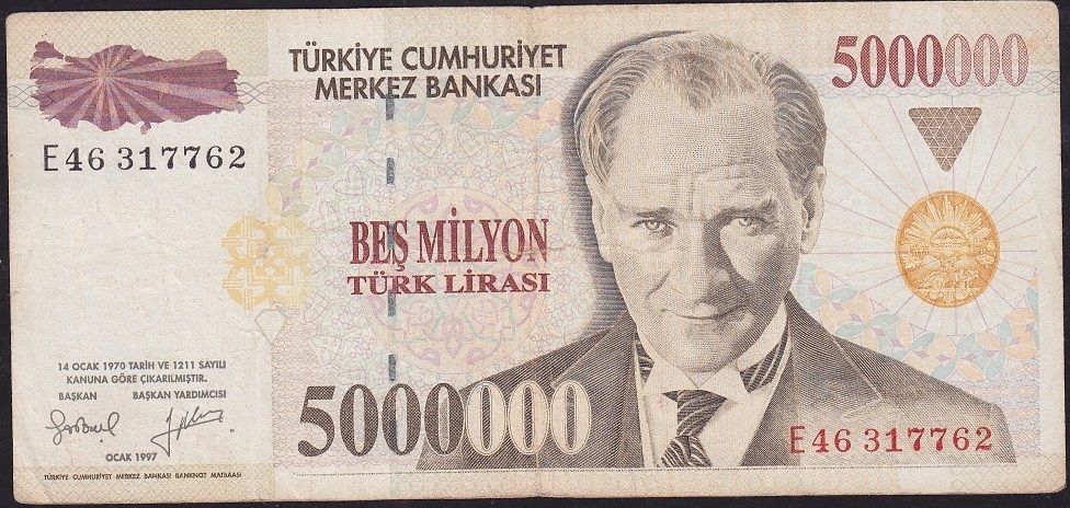 7.Emisyon 5 000 000 Lira E46 317762 Çok Temiz