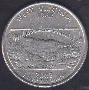 Amerika Çeyrek Dolar 2005 Hatıra West Virginia