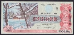 1985 28 ŞUBAT YARIM BİLET Y SERİSİ