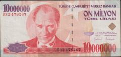 7.Emisyon 10 000 000 Lira D32 478267 Haliyle