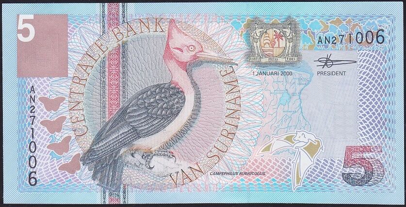 Suriname 5 Gulden 2000 Çil Pick 146