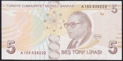 9.Emisyon 1.Tertip 5 Lira A155 539222 Çil