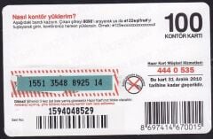 Turkcell Hazır Kart 100 Kontör 2010