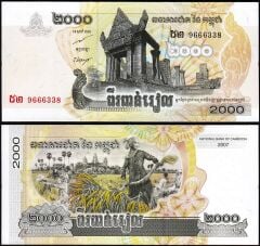 Kamboçya 2000 Riel 2007 Çil Pick 59