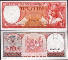 Suriname 10 Gulden 1963 Çil Pick 121